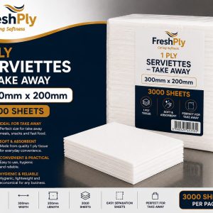 1 Ply Serviettes - Take Away ( 300 mm x 200 mm )