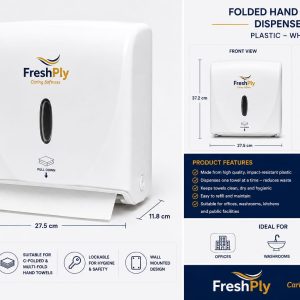 Folded Hand Towel Dispenser - Plastic White